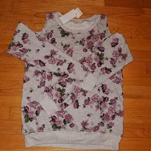 Long sleeve open shoulder sweater